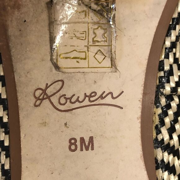 Rowen woven raffia ivory and black flats size 8M - Picture 9 of 10
